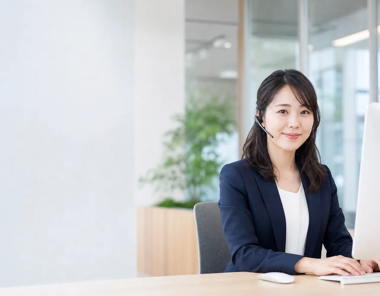 ヘッドセットを着けて対応するオペレーターのイメージ